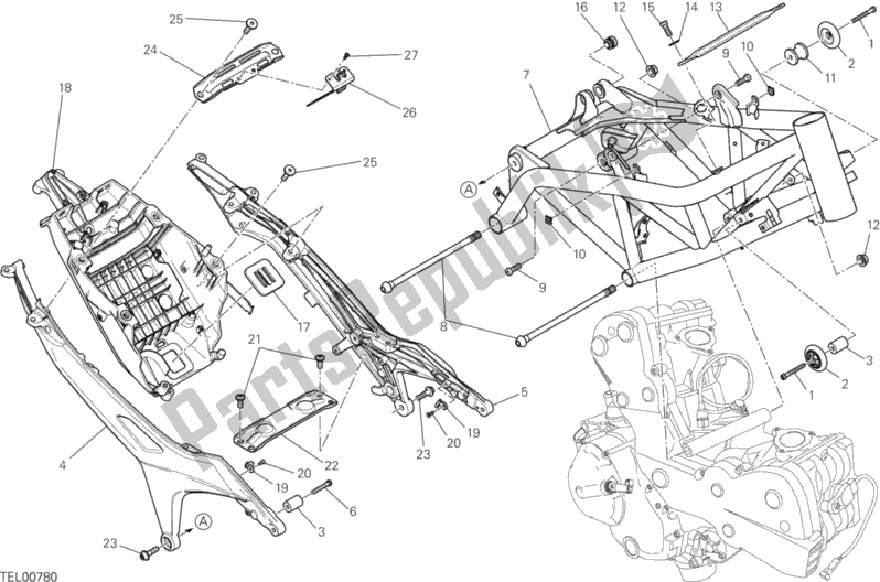 Alle onderdelen voor de Kader van de Ducati Hypermotard Hyperstrada Brasil 821 2016